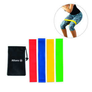 Conjunto de 4 bandas elásticas com bolsa de non-woven